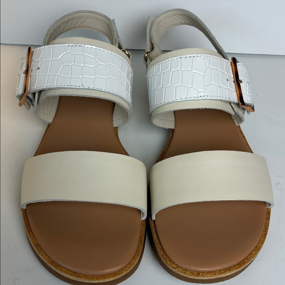 SOREL Ella III Slingback Women's Size 8.5 Chalk Gum 2 Leather Flat Sandal Slides - Picture 11 of 16